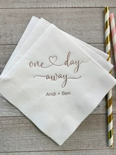 Personalized Rehearsal Napkins Custom Printed One Day Away - Etsy Rehearsal Dinner Decorations Table, Wedding Rehearsal Decorations, Rehearsal Dinner Centerpieces, Rehearsal Dinner Napkins, Rehearsal Dinner Gift, Rehearsal Dinner Themes, Wedding Rehearsal Dinner Decorations, Bbq Rehearsal Dinner, Rehearsal Dinner Planning