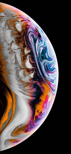 an iphone with colorful swirls on it