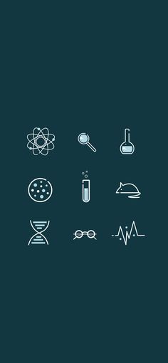 various medical icons on a dark background