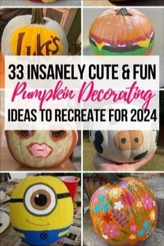 pumpkin decorating ideas to recreat for the new year, including decorations and crafts