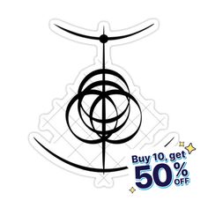 a sticker with the words buy 10 get 50 % off