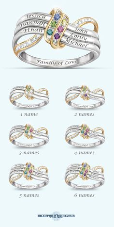 A family's love is forever! Honor them all with this name-engraved family birthstone ring - a unique personalized gift just in time for Christmas! Personalize Now! Birthday Ideas For Mom, Family Birthstone Ring, Love Is Forever, Mom Ring, Bradford Exchange, Custom Ring, Unique Personalized Gift