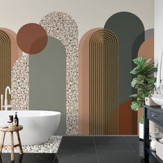 MuralConcept Papier peint Papier peint Art déco graphique tendance Tapisserie murale fresque murale papier peint tendance Salon Art Deco, Neo Art Deco, Selfie Wall, Painting Tile Floors, Art Deco Bedroom, Salon Art, Deco Salon, Diy Wooden Projects, Art Deco Architecture