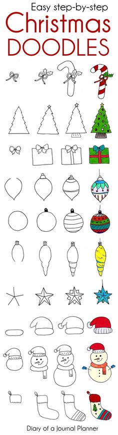 christmas doodles for kids to draw and color with the help of their own hands