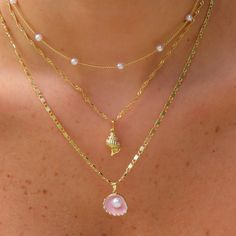 Meribella Necklace– EVRYJEWELS White Gold Accessories, Cute Jewelry For Teens Necklaces Gold, 3 Layered Necklace, Gold Accessories Necklaces, Women Jewelry Gold, Initial Pearl Necklace, Preppy Gold Necklaces, Cute Pearl Jewelry, Preppy Necklace Stack