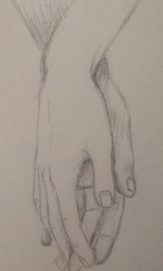 a drawing of two hands holding each other