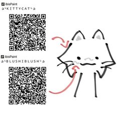 a qr code with a cat drawn on it