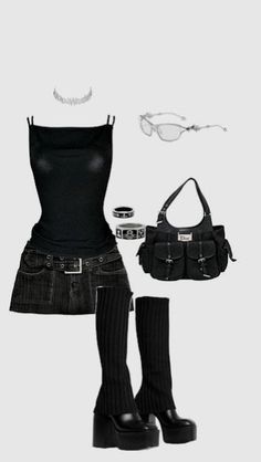 Looks Street Style, Mode Inspo, 가을 패션, Really Cute Outfits, Teen Fashion Outfits, Grunge Outfits, Outfits Casuales, Black Outfit