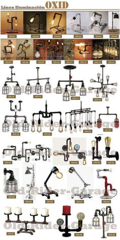 many different types of lamps are shown in this poster