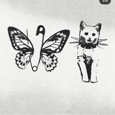 an image of two cats with butterflies on them