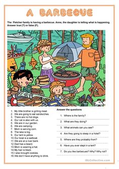 a barbecue worksheet for children