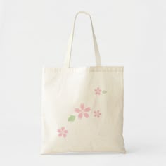 Little cherry blossom tote bag. Simple Bag Design Ideas, Cute Spring Tote Bag, Simple Tote Bag Design, Painting Tote Bag Ideas, Easy Tote Bag Painting, Cute Kawaii Tote Bag, Kawaii Tote Bag For Gift, Tot Bag Flowers, Hand Painted Tote Bags Flowers