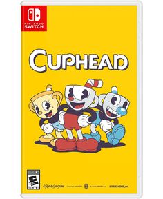 an image of cuphead on the nintendo gameboy's console cover, with other cartoon characters