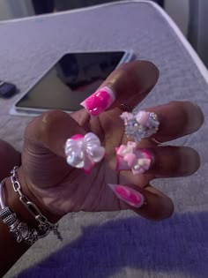 Duck Nail, Pink Duck, 3d Nail Designs, Girly Acrylic, Short Coffin Nails, Edgy Nails