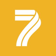 the number seven in white on a yellow background