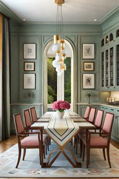 How to Decorate a Colorful Traditional and Modern Dining Room Contemporary Dining Room Design, Pink Dining Rooms, Dining Room Trends, Aesthetic Interior Design, Stylish Dining Room