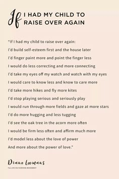 the poem for i had my child to raise over again