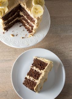 there is a piece of cake on the plate and another slice has been cut from it