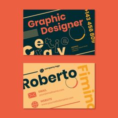 two business cards designed for graphic designer