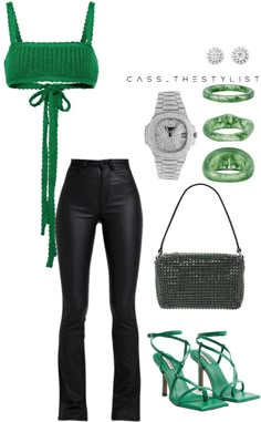 Green Outfit Birthday, Green And Black Outfits Black Women, Green Outfits For Women Black, Black And Green Outfit Black Women, Green Outfit Aesthetic Black Women, Green And Black Outfits For Women, Green Birthday Outfits Black Women, Green Outfit Ideas Black Women, Green Going Out Outfit