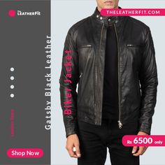 Gatsby Black Leather Biker Jacket For Men ABOUT: This unique Jacket is made of High-Quality Genuine SHEEP-SKIN Leather. Its leather is very glamorous that makes it very adaptable to wear on any occasion. The Jacket is professionally cut and stitched throughout as following International Standards. Great Choice for Casual & Parties. 100% Money-Back Guarantee. #TheLeatherFit #Leather_Jackets_For_Men #Leather_Jacket_For_Women Black Leather Biker Jacket, Leather Jacket Black