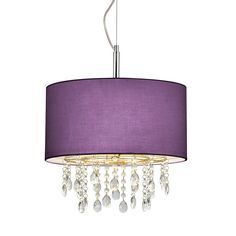 a purple chandelier hanging from the ceiling