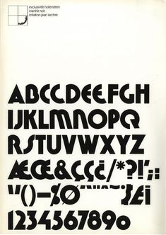 a black and white typeface is shown with the letters in different font styles, from upper to lowercase