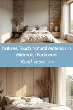 Bedroom interior highlighting natural materials and organic design elements