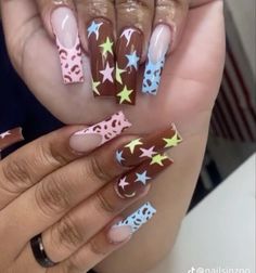 cmiygl nails, tyler the creator nails, album nails, tyler nails, call me if you get lost nails, jelly nails, french tips, acrylic nails, inail inspo, cute nails, star nails, nails with stars, cute nail  inspo, pretty nails, aesthetic nails, summer nails, vacation nails Nails Acrylicy2k, Acrylic Nail Designs Y2k, Y2k Coffin Nails, Nail Design Y2k, Y2k Nails Design, Grunge Y2k Nails, Cute Nails Y2k, Nail Ideas Y2k Long, Cute Y2k Nails