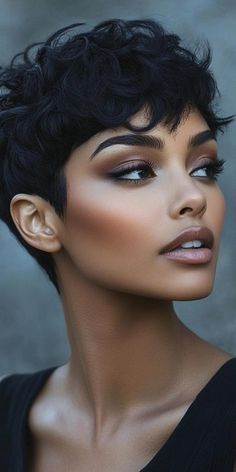 Short Short Bob Black Women, Short Haircut Styles For Black Women, Short Pixie Hairstyle Women, Sassy Pixie Haircut, Short Pixie Cut Black Women, Pixie Cut For Black Women, African American Short Hairstyles, Black Short Hairstyles, Women With Round Faces