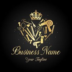 a business name with tools in the shape of a crown