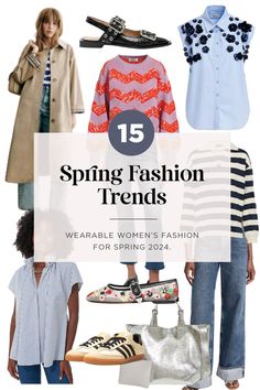 Top wearable spring fashion trends for women in 2024. Street Style Women 2024, Fashion Trends Spring 2024, Trending In Fashion, What's Trending In Fashion, Street Style Ideas, 2024 Outfits, Timeless Outfits, Classic Trench Coat, Casual Night Out