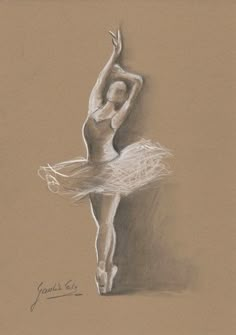 a pencil drawing of a ballerina dancer