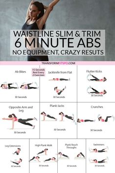 a woman is doing the same exercises for her waist and chest, with text overlaying