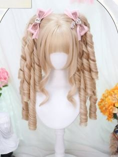 Transform your look with this Blonde Short Synthetic Wig featuring Double Curly Ponytails! Crafted from high-quality synthetic fibers, this wig offers a natural and vibrant blonde hue that radiates charm and elegance. The double curly ponytails add a playful and youthful touch, perfect for Lolita and Kawaii fashion enthusiasts. Garment Size SizeFree SizeHair Length25/35-50 Kawaii Wigs, Short Ombre, Double Ponytail, Steampunk Fashion Male, Blonde Short, Ponytail Wig, Curly Ponytail, Kawaii Hairstyles, Steampunk Accessories