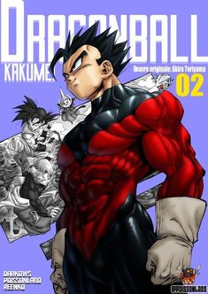 the cover to dragon ball volume 2, featuring an anime character in red and black