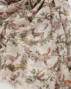 Embark on an enchanting adventure with our A Night's Tale Woodland Lightweight Scarf in Crystal Grey. Inspired by Chaucer's 'The Knight's Tale', our A Night's Tale print is set on a winter's night, beneath the moon where our furry & feathered friends gather to tell secrets of nature's wonder. Drape it around your n Fable England, Wedding Wine Gift, A Knight's Tale, Mushroom Jewelry, Small Scarf, Woodland Scene, Crystal Light, Bow Set, Lightweight Scarf