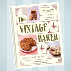 the vintage baker cookbook on a pink background