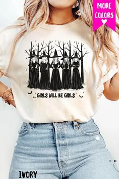 Vintage Girls Will Be Girls Halloween Shirt Funny Witch Retro Tee Witchy Vibes Shirt Girls Will Be Girls Witch Halloween Shirt Feminist Fall - Etsy Witch Style, Funny Witch, Witch Gift, Witch Fashion, Girls Halloween, Witch Outfit, Witch Halloween, Retro Tee, Witchy Vibes