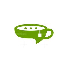 a green coffee cup with the word's logo on it