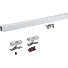 an image of the hardware needed to install a light fixture on a white background with clippings and screws