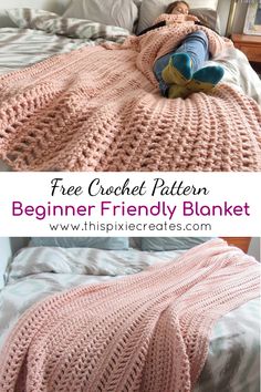 Pink textured crochet blanket with holes. Crochet Stitches For Chunky Yarn Afghan Patterns, Loose Crochet Blanket Patterns Free, Crochet Basic Pattern Free, Fun And Easy Crochet Stitches Tutorial, Mountain Mama Crochet Blanket, Fast And Easy Crochet Blanket Free Pattern, First Crochet Blanket, Fast Crochet Afghan