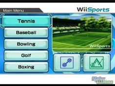 the wii sports menu for tennis