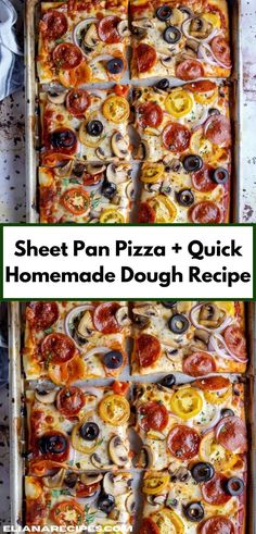 sheet pan pizza and quick homemade dough recipe