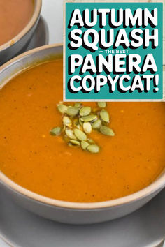 If you’re as obsessed with Panera’s Autumn Squash Soup as I am, you’re in for a treat with this version! It brings the same signature spices and textures that set it apart from other fall squash soups. Best of all, most of the work is handled by the blender for a perfectly creamy texture. Instant Pot Squash Soup, Autumn Squash Soup Panera, Copycat Panera Autumn Squash Soup, Panera Squash Soup Recipe, Panera Autumn Squash Soup Recipe, Autumn Squash Soup Recipe, Squash Soups, Autumn Squash Soup, Panera Autumn Squash Soup