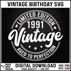 the vintage birthday svg is available for use in any type of print or webpage