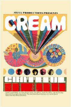 a poster with the words cream on it