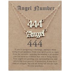 PRICES MAY VARY. High-quality Materials: The Angel Number necklaces are made of premium quality copper , light weight, durable, comfortable, no harm to skin . Meaning:444 Angel Number Necklace: A sign of positivity and hope, don’t worry, because the angel’s help is by your side. Adjustable Length: Angel Number Necklace Length:16"+2";Which have a Extension Chain,This length works on practically anyone. Pendant：about 2cm. Great gift:Initial pendant necklace comes with card ready for giving daughte 111 222 333 444 555, Angel Number Necklace, Number Necklace, Choker Style Necklace, Angel Pendant, Friendship Jewelry, Layered Necklace Set, Initial Pendant Necklace, Angel Number