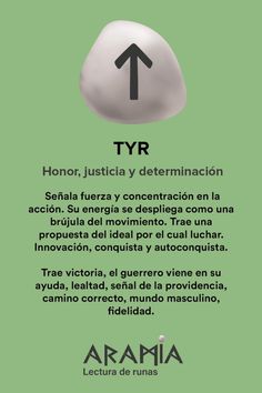 an advertisement with the words tyr in spanish and english on it, as well as arrows