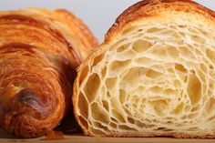 a close up of some bread on a table